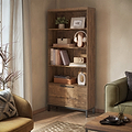Orston Oak Bookcase With 2 Door Cupboard from Roseland Furniture