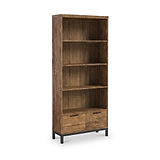 Orston Oak Bookcase With 2 Door Cupboard from Roseland Furniture