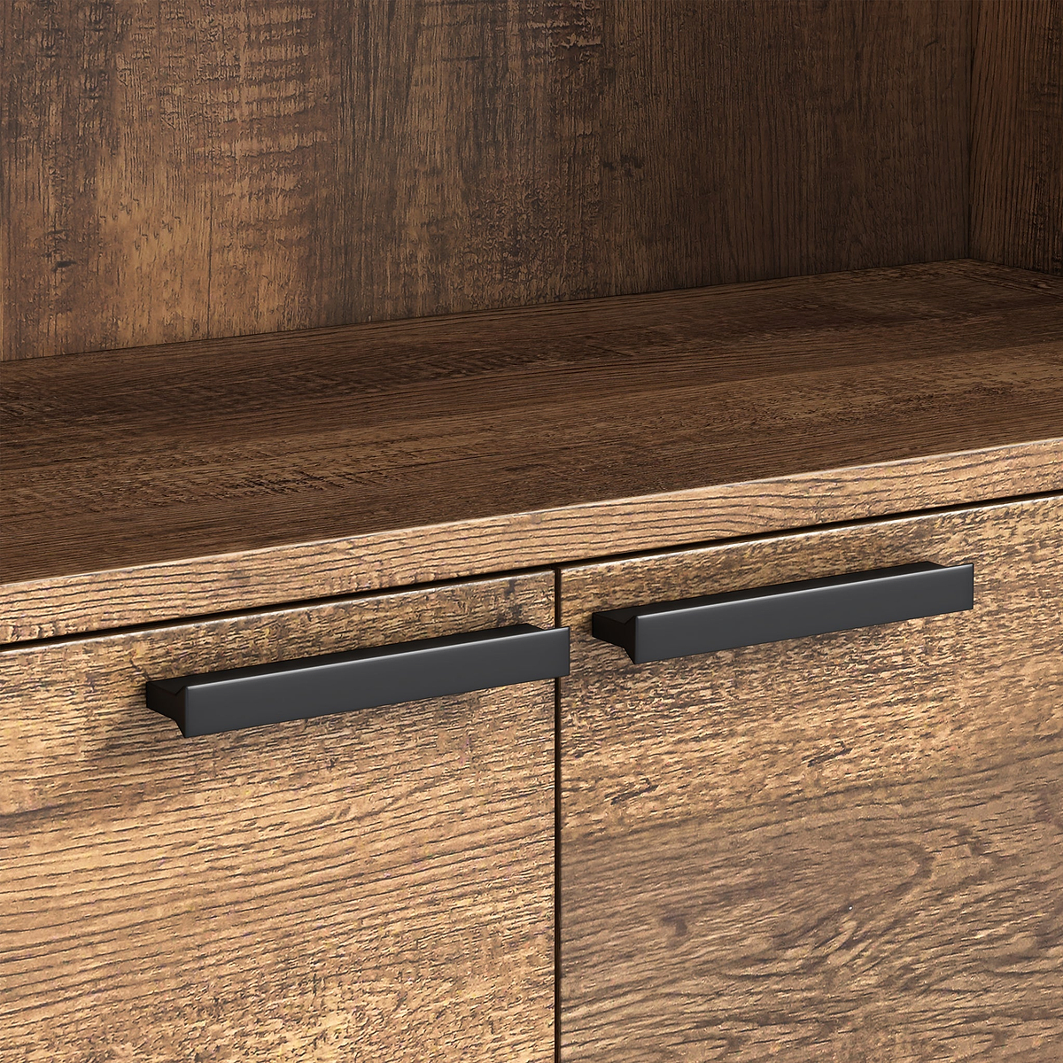 Orston Oak Bookcase With 2 Door Cupboard from Roseland Furniture
