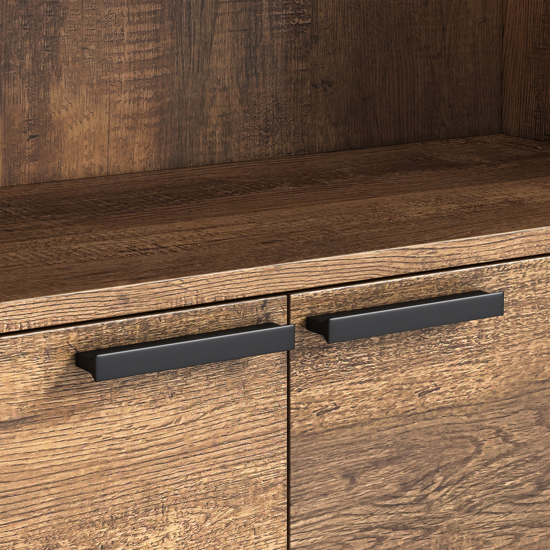 Orston Oak Bookcase With 2 Door Cupboard from Roseland Furniture