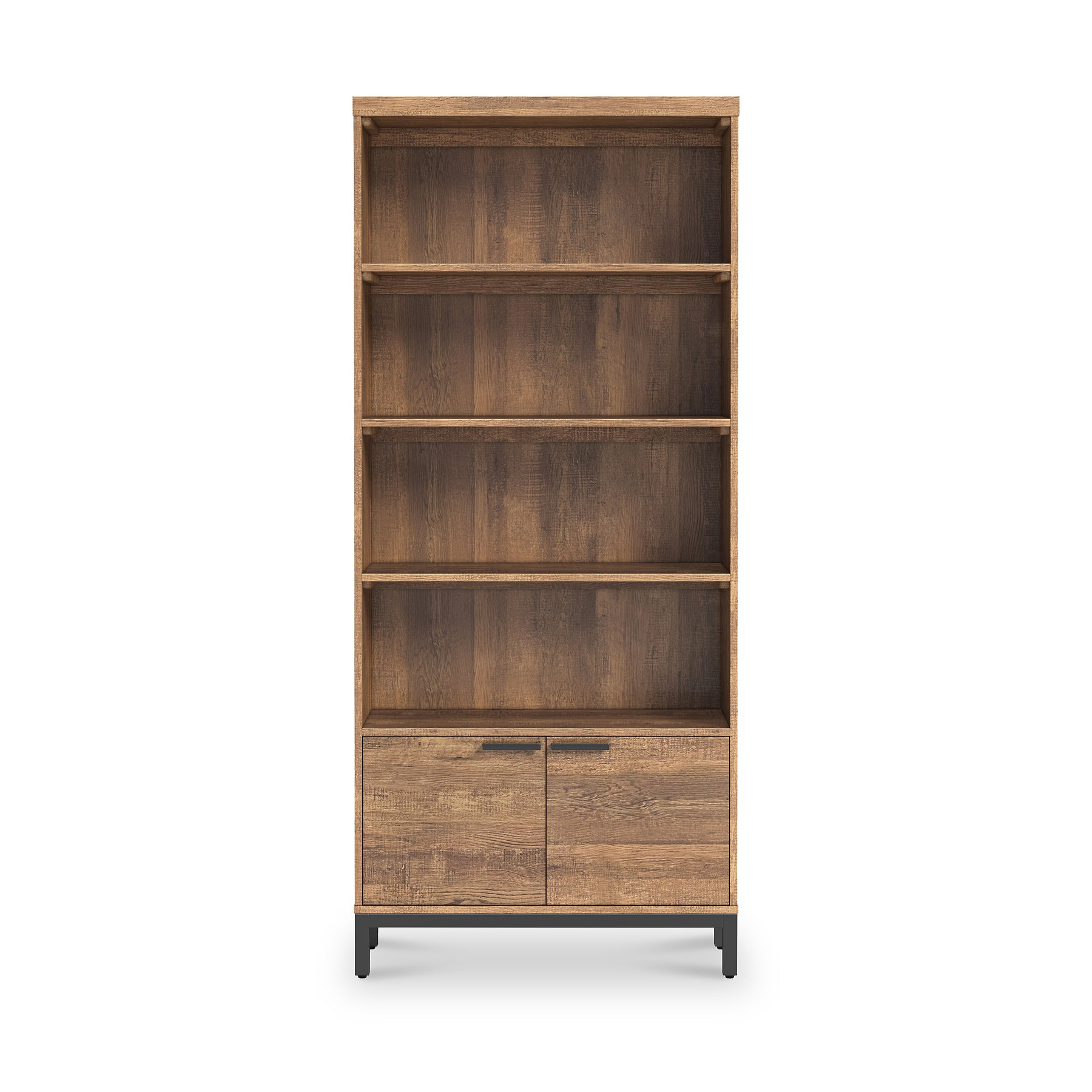 Orston Oak Bookcase With 2 Door Cupboard from Roseland Furniture