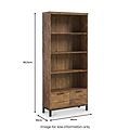 Orston Oak Bookcase With 2 Door Cupboard from Roseland Furniture