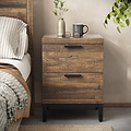 Orston Oak Wide 2 Drawer Bedside from Roseland Furniture