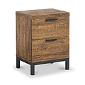 Orston Oak Wide 2 Drawer Bedside from Roseland Furniture
