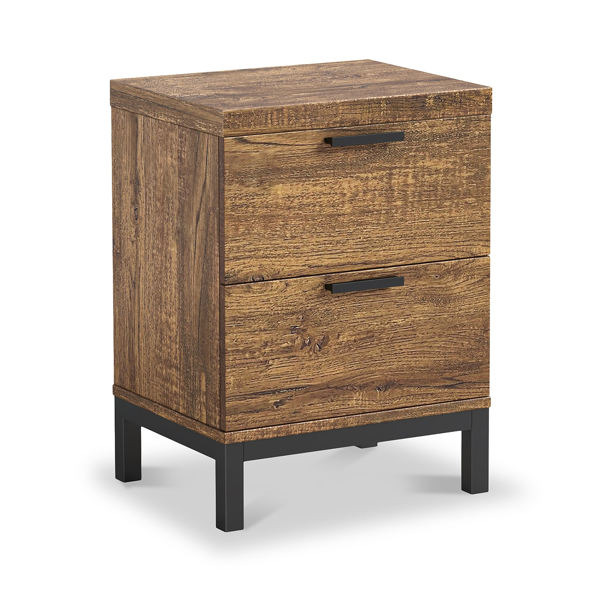 Orston Oak Wide 2 Drawer Bedside from Roseland Furniture