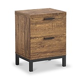 Orston Oak Wide 2 Drawer Bedside from Roseland Furniture