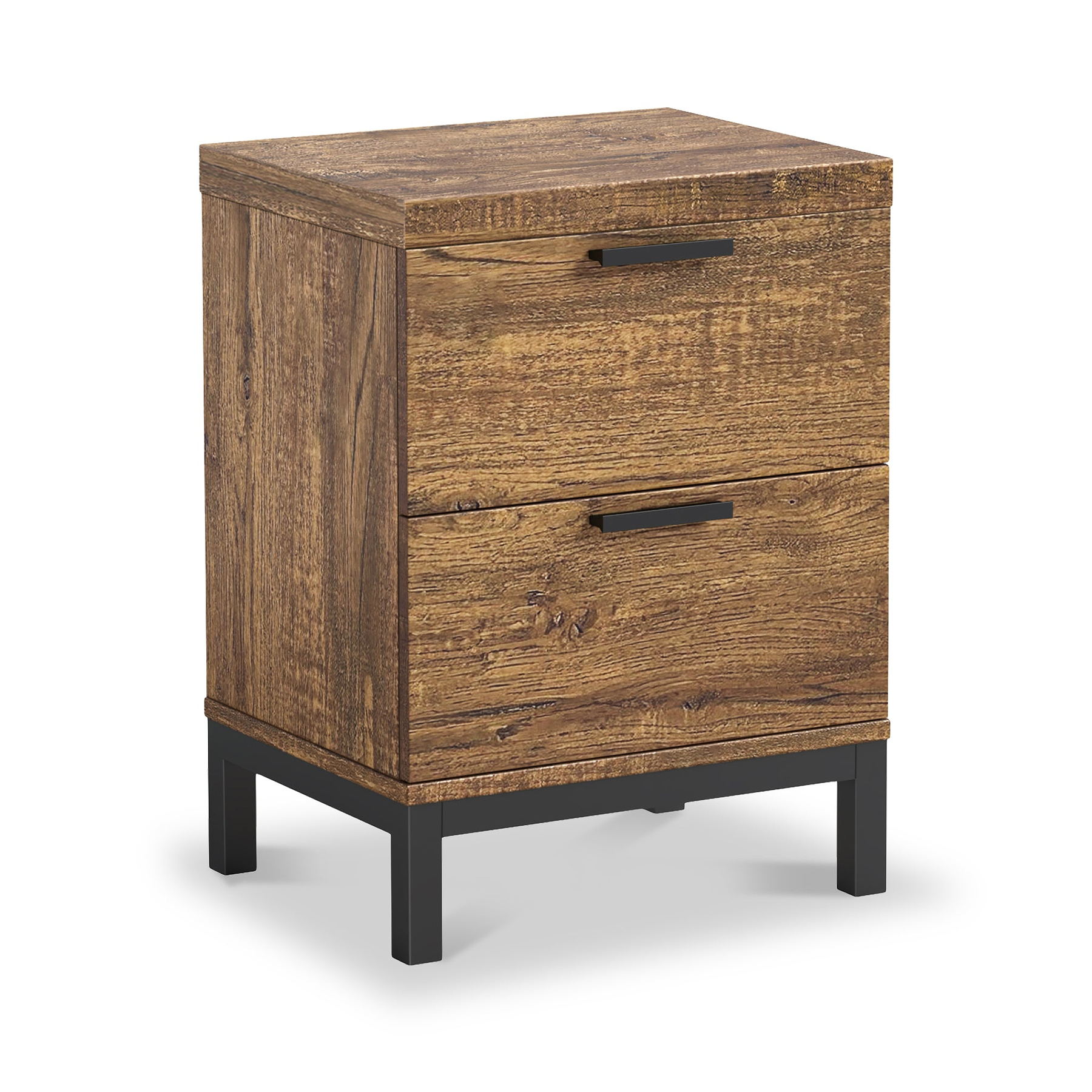 Orston Oak Wide 2 Drawer Bedside from Roseland Furniture