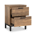 Orston Oak Wide 2 Drawer Bedside from Roseland Furniture
