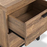 Orston Oak Wide 2 Drawer Bedside from Roseland Furniture