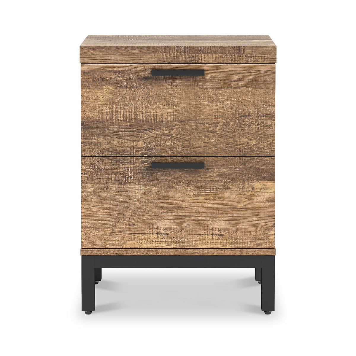 Orston Oak Wide 2 Drawer Bedside from Roseland Furniture
