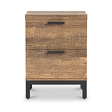 Orston Oak Wide 2 Drawer Bedside from Roseland Furniture