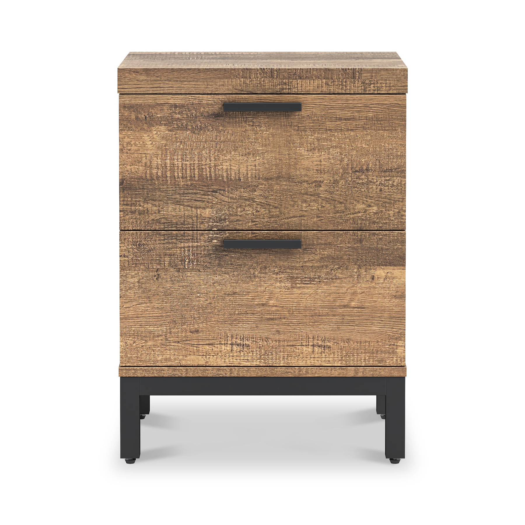 Orston Oak Wide 2 Drawer Bedside from Roseland Furniture