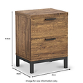Orston Oak Wide 2 Drawer Bedside from Roseland Furniture
