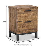 Orston Oak Wide 2 Drawer Bedside from Roseland Furniture