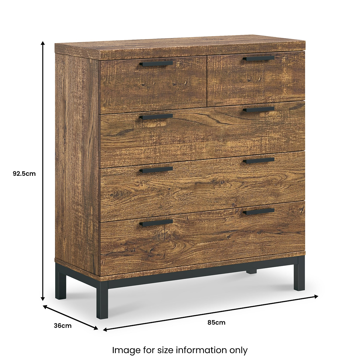 Orston Oak 2 Over 3 Drawer Chest from Roseland Furniture