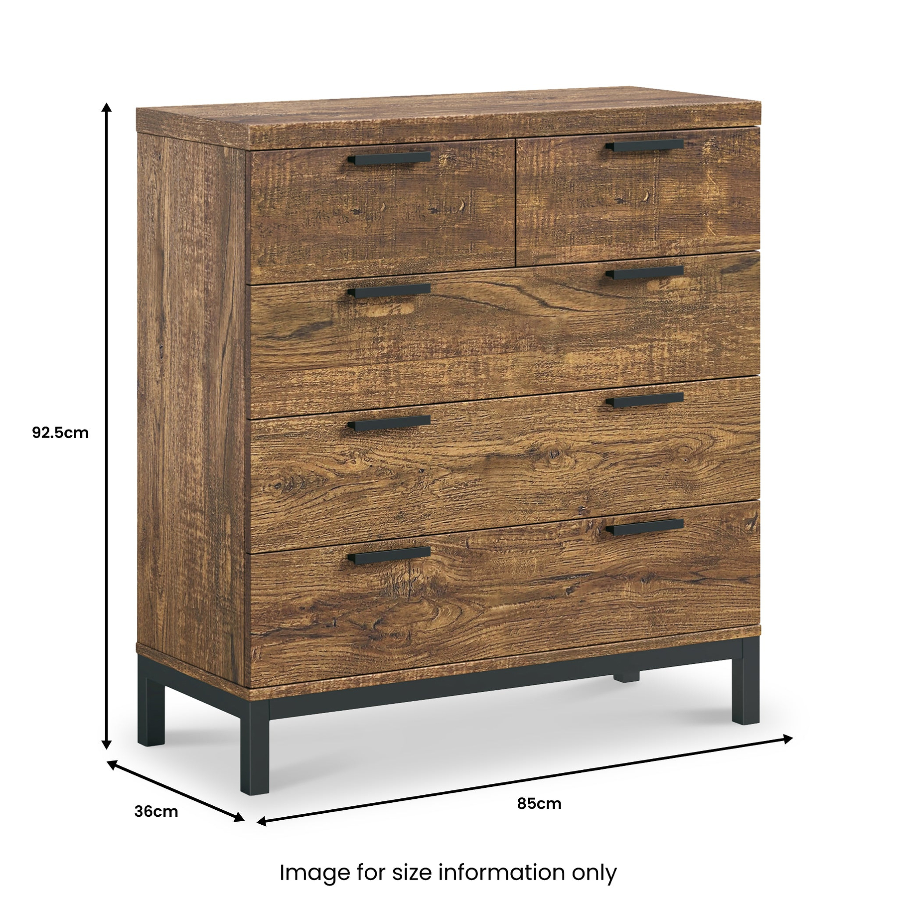 Orston Oak 2 Over 3 Drawer Chest from Roseland Furniture