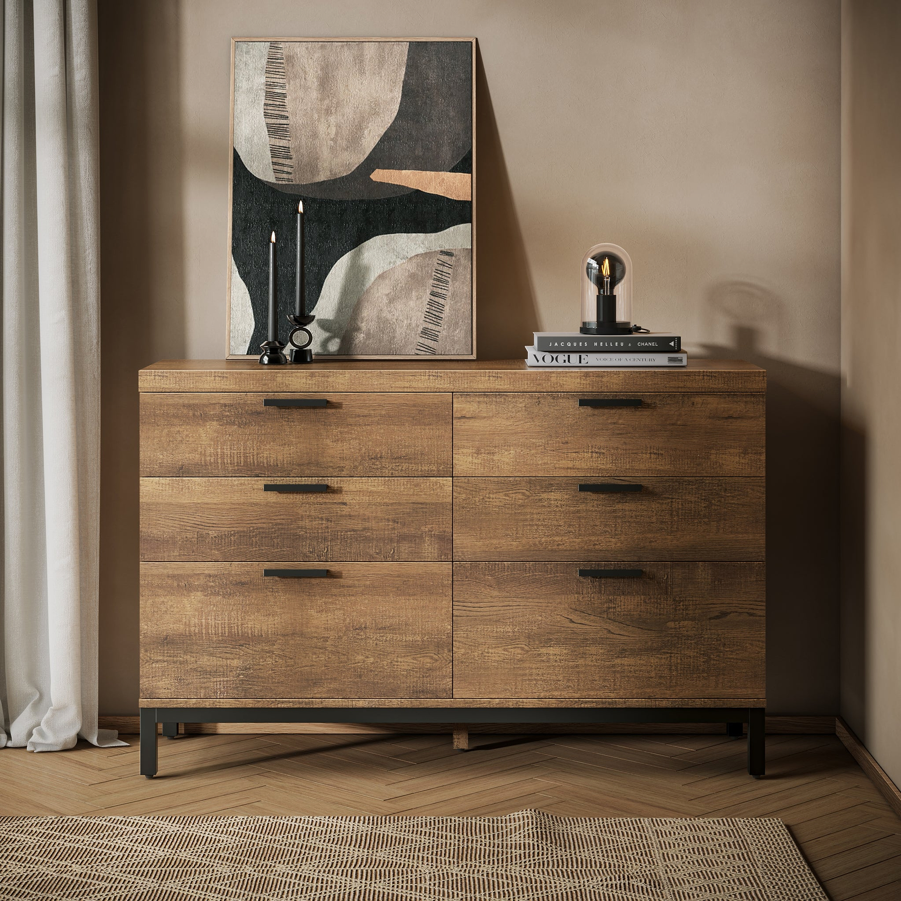 Orston Oak 6 Drawer Chest from Roseland Furniture