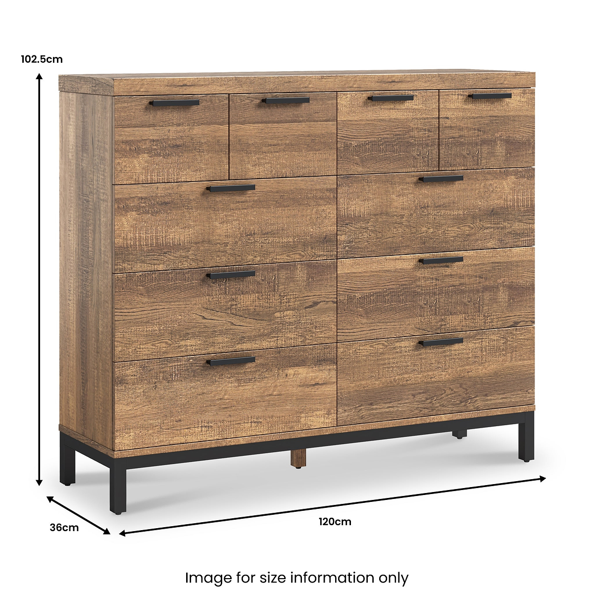 Orston Oak 4 Over 6 Drawer Chest from Roseland Furniture