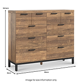 Orston Oak 4 Over 6 Drawer Chest from Roseland Furniture
