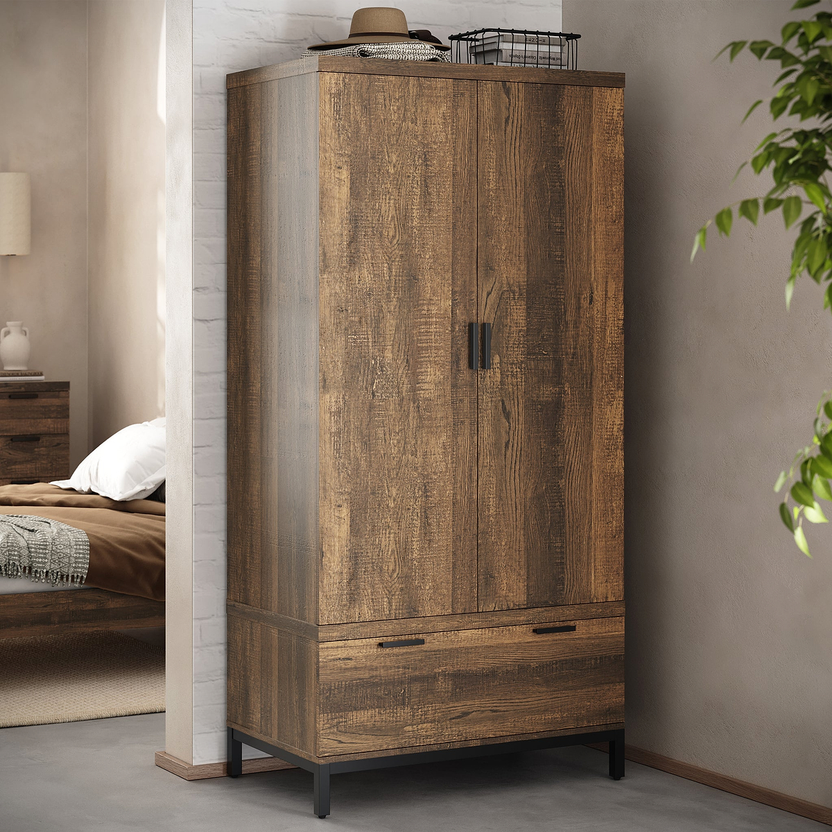 Orston Oak Double Wardrobe Drawers from Roseland Furniture