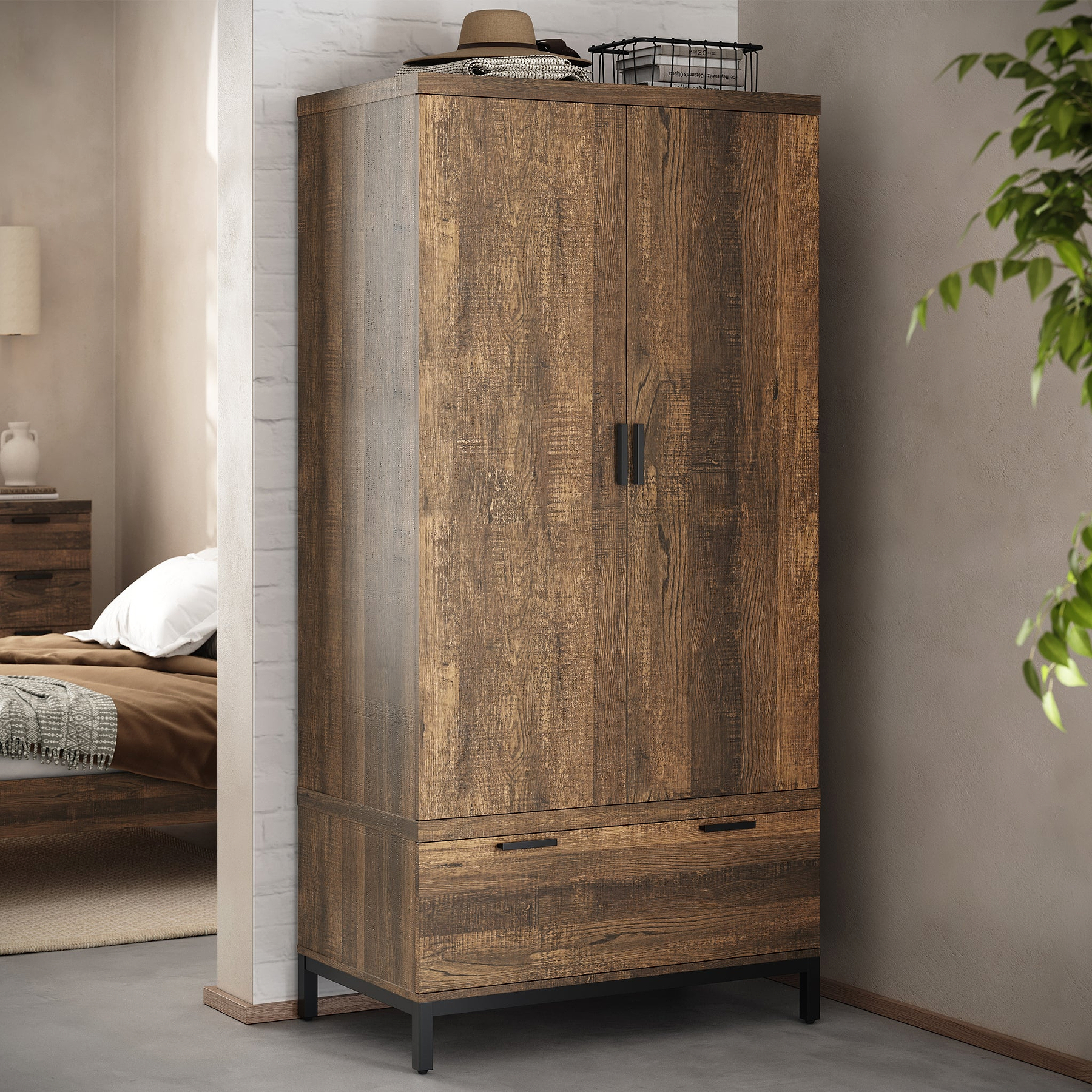 Orston Oak Double Wardrobe Drawers from Roseland Furniture