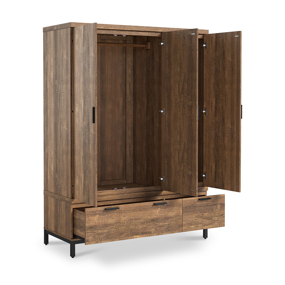 Orston Oak Triple Wardrobe Drawers from Roseland Furniture