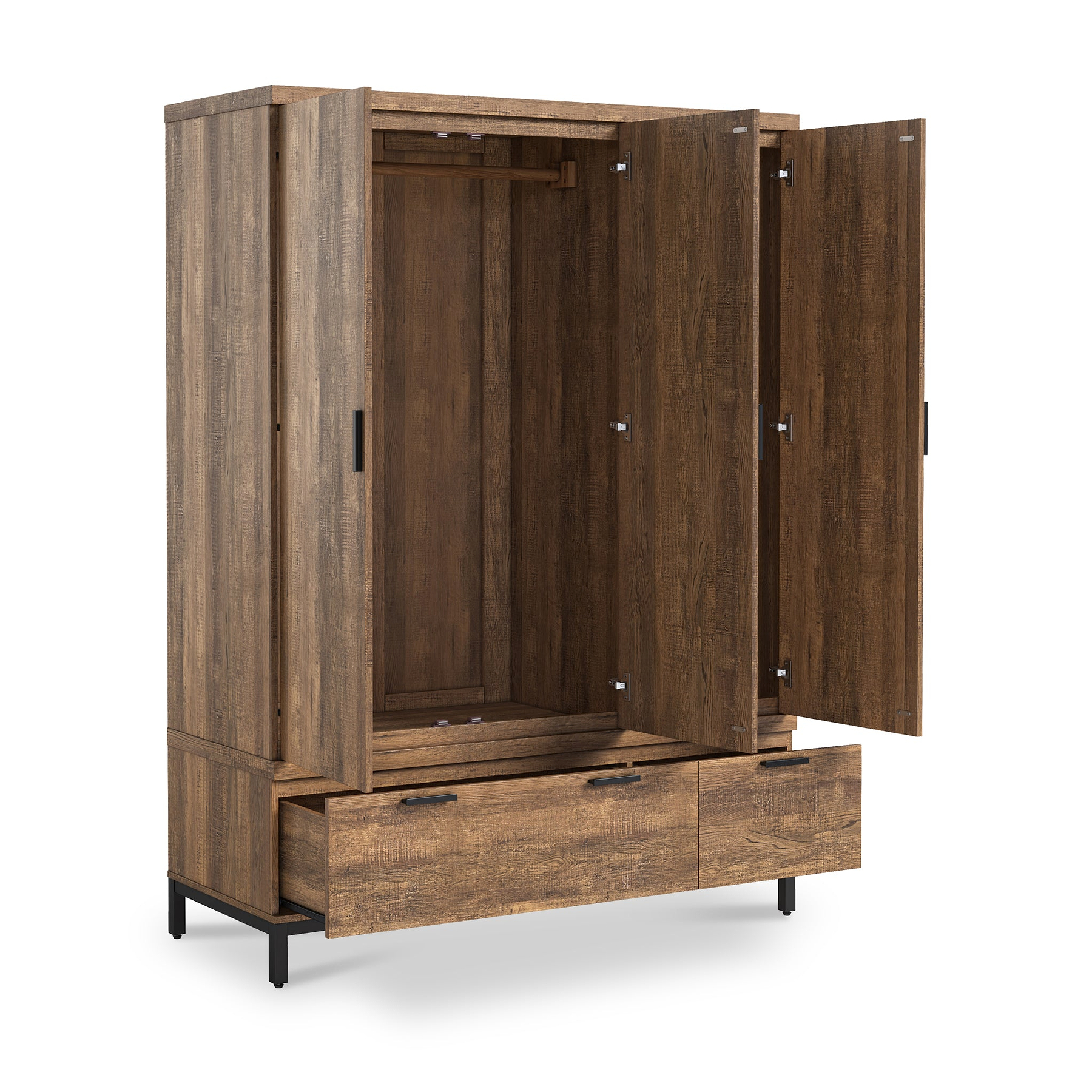 Orston Oak Triple Wardrobe Drawers from Roseland Furniture
