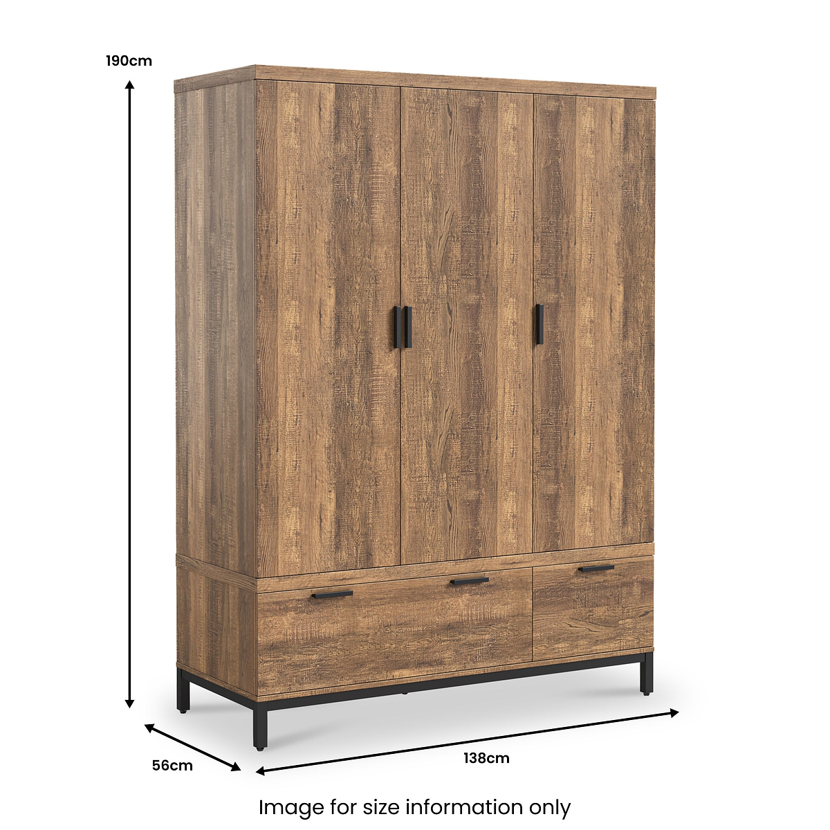 Orston Oak Triple Wardrobe Drawers from Roseland Furniture