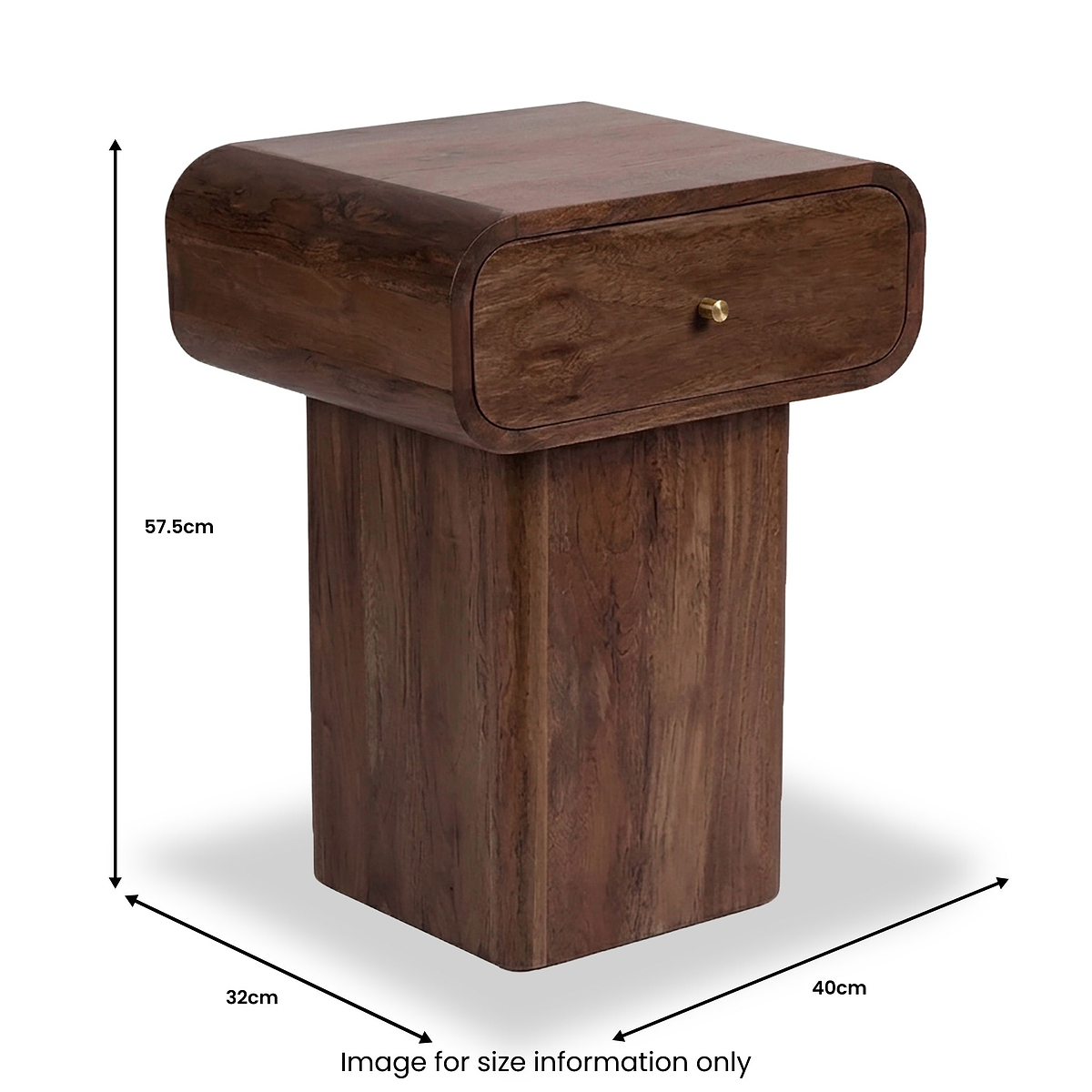 Elowen Mango Bedside Dark Stain from Roseland Furniture