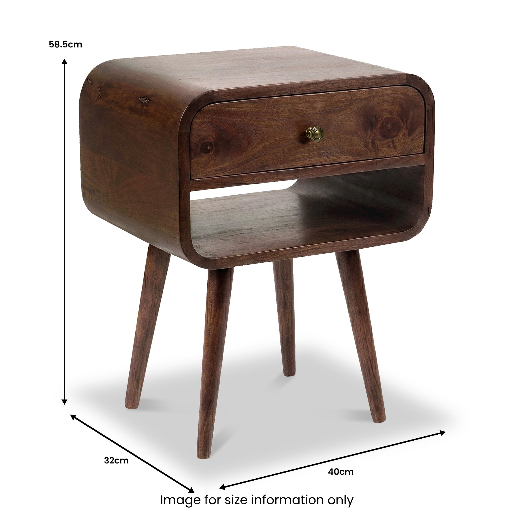Auden Mango Bedside Dark Stain from Roseland Furniture