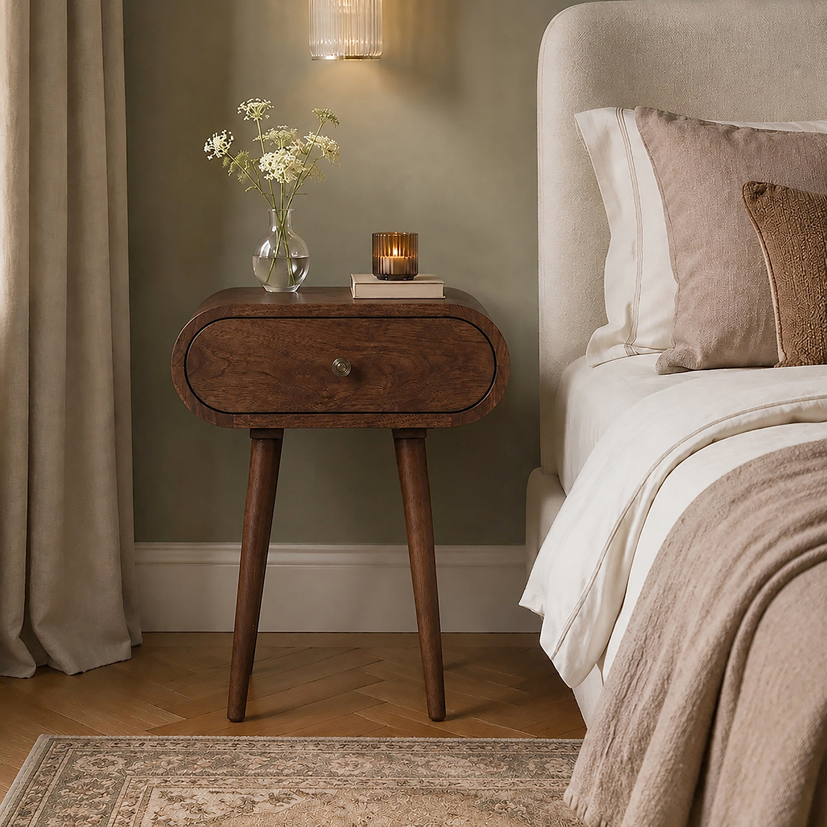 Cleo Mango Bedside Dark Stain from Roseland Furniture