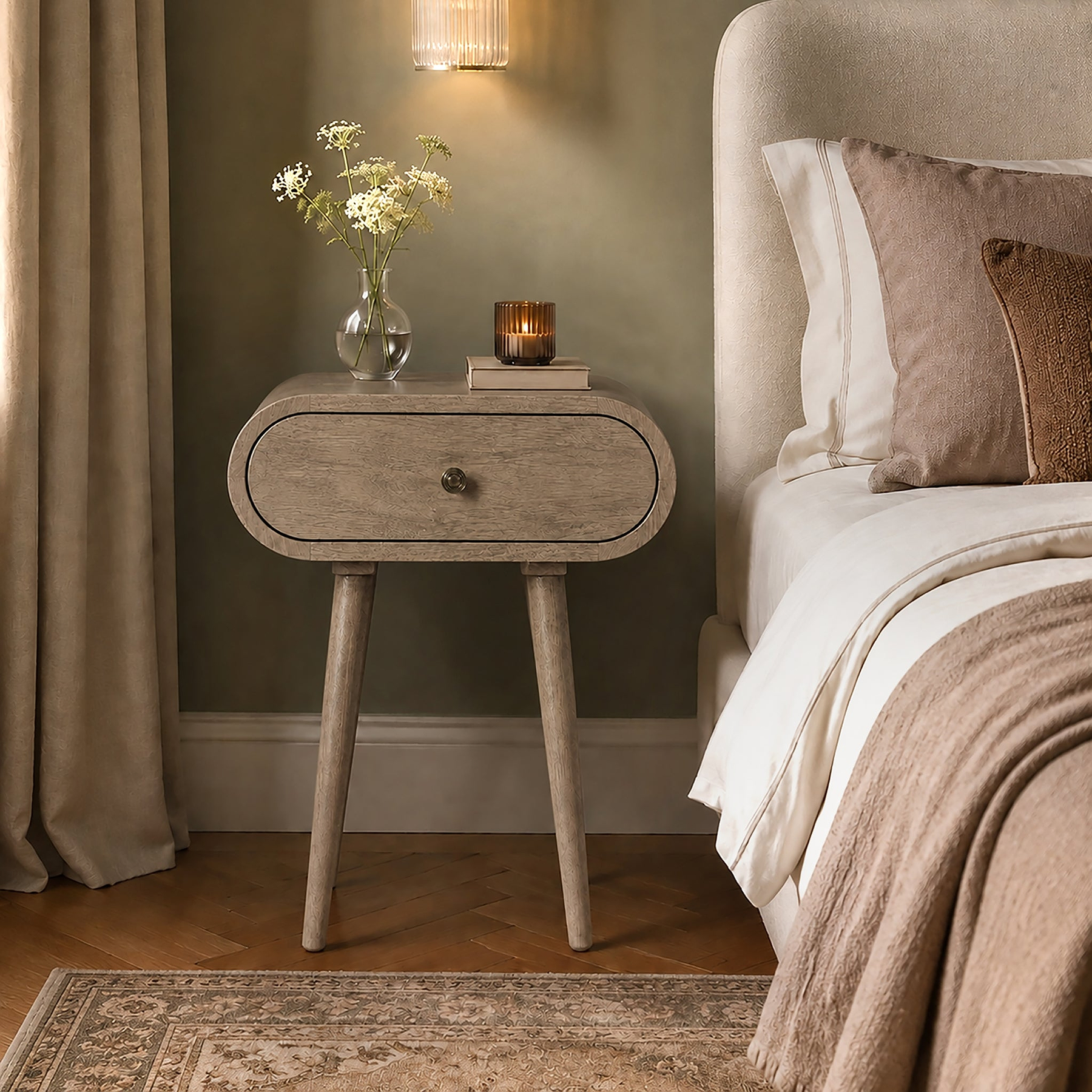 Cleo Mango Bedside Light Stain from Roseland Furniture