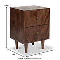 Orla Mango Bedside Dark Stain from Roseland Furniture
