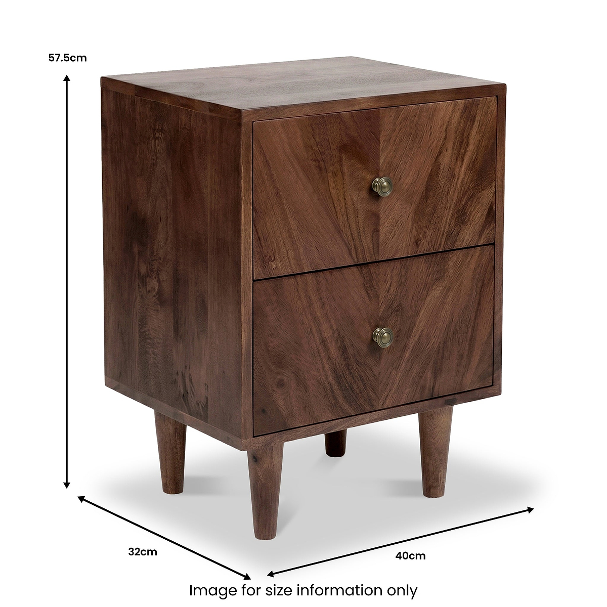 Orla Mango Bedside Dark Stain from Roseland Furniture