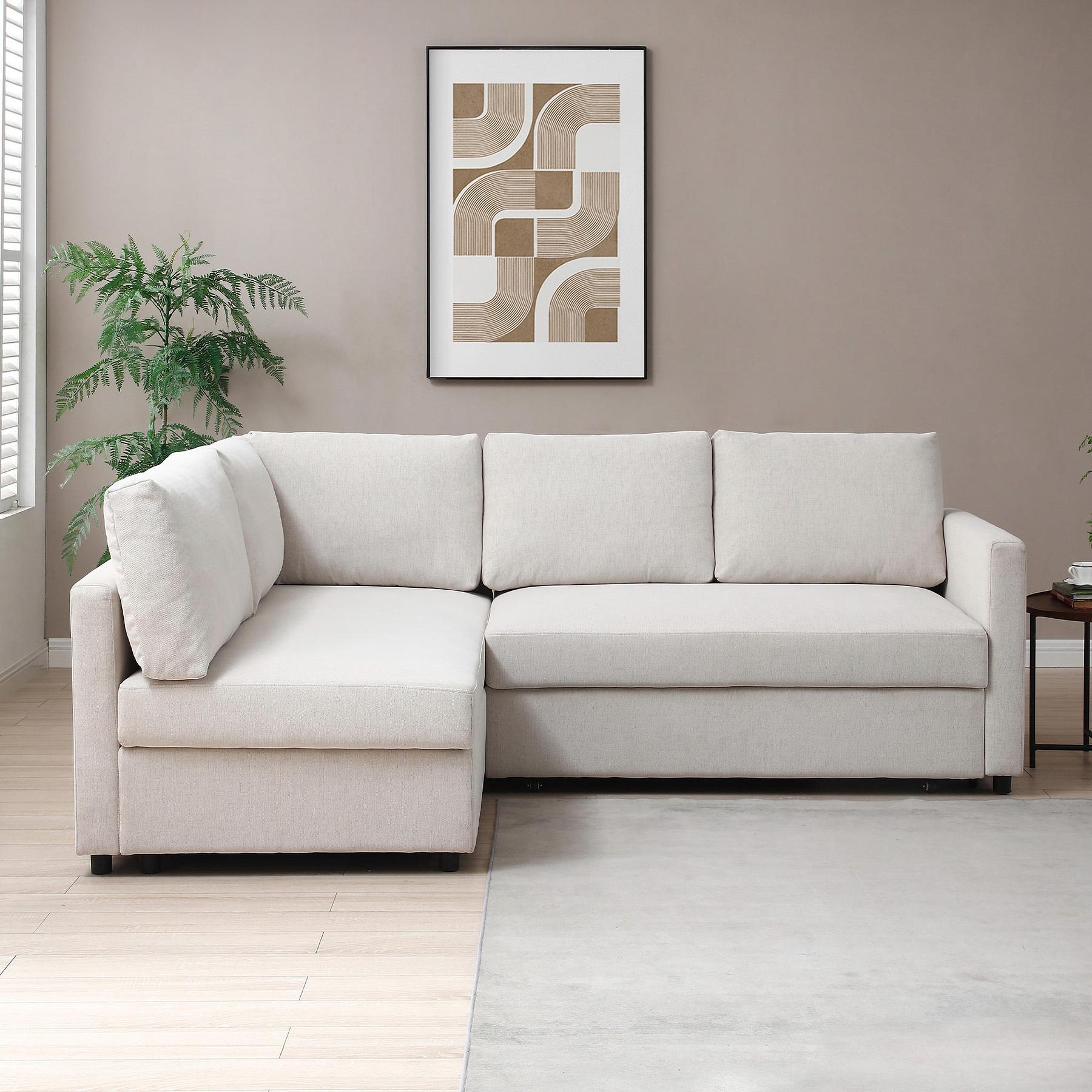 Bourton Natural Corner Sofabed for living room