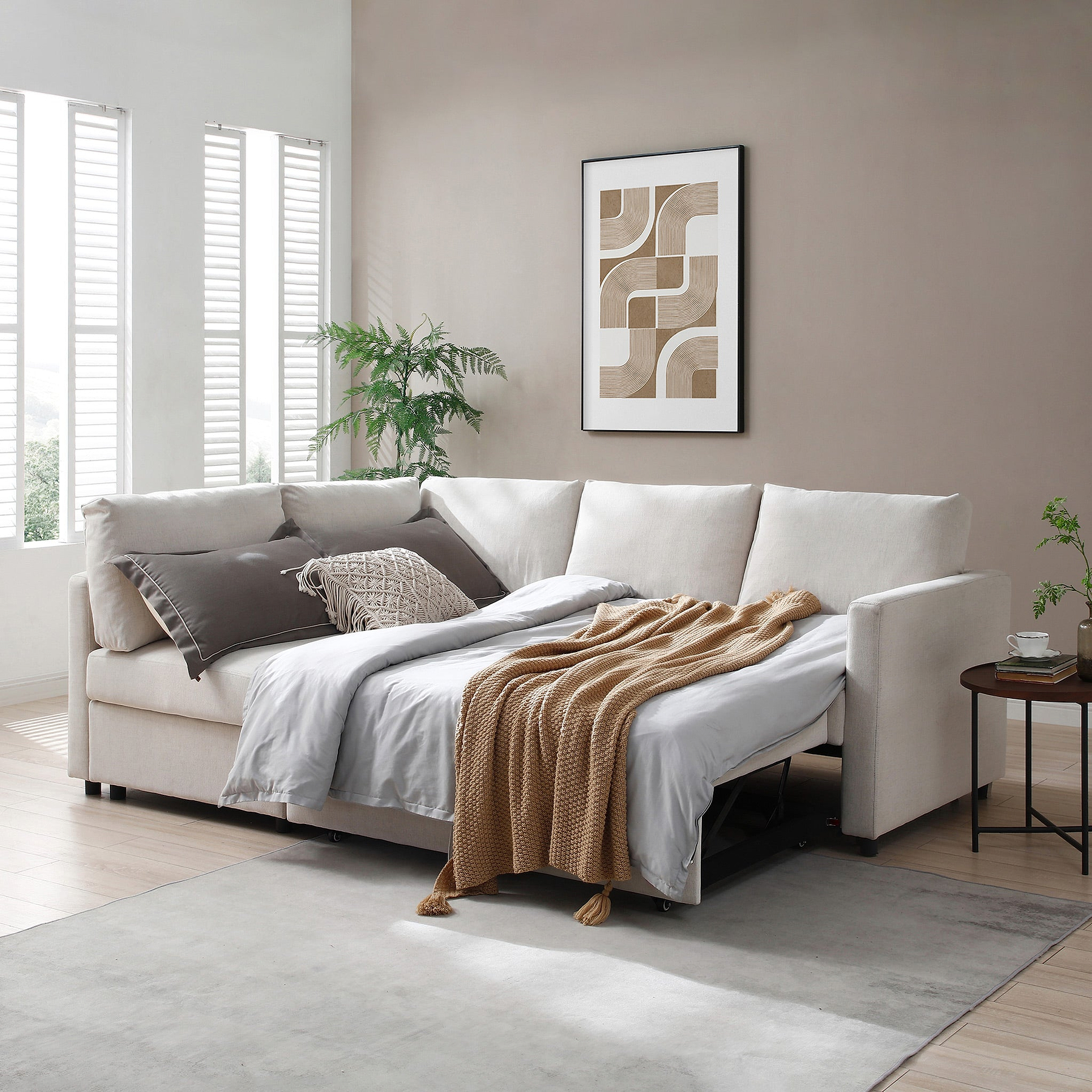 Bourton Natural Corner Sofabed
