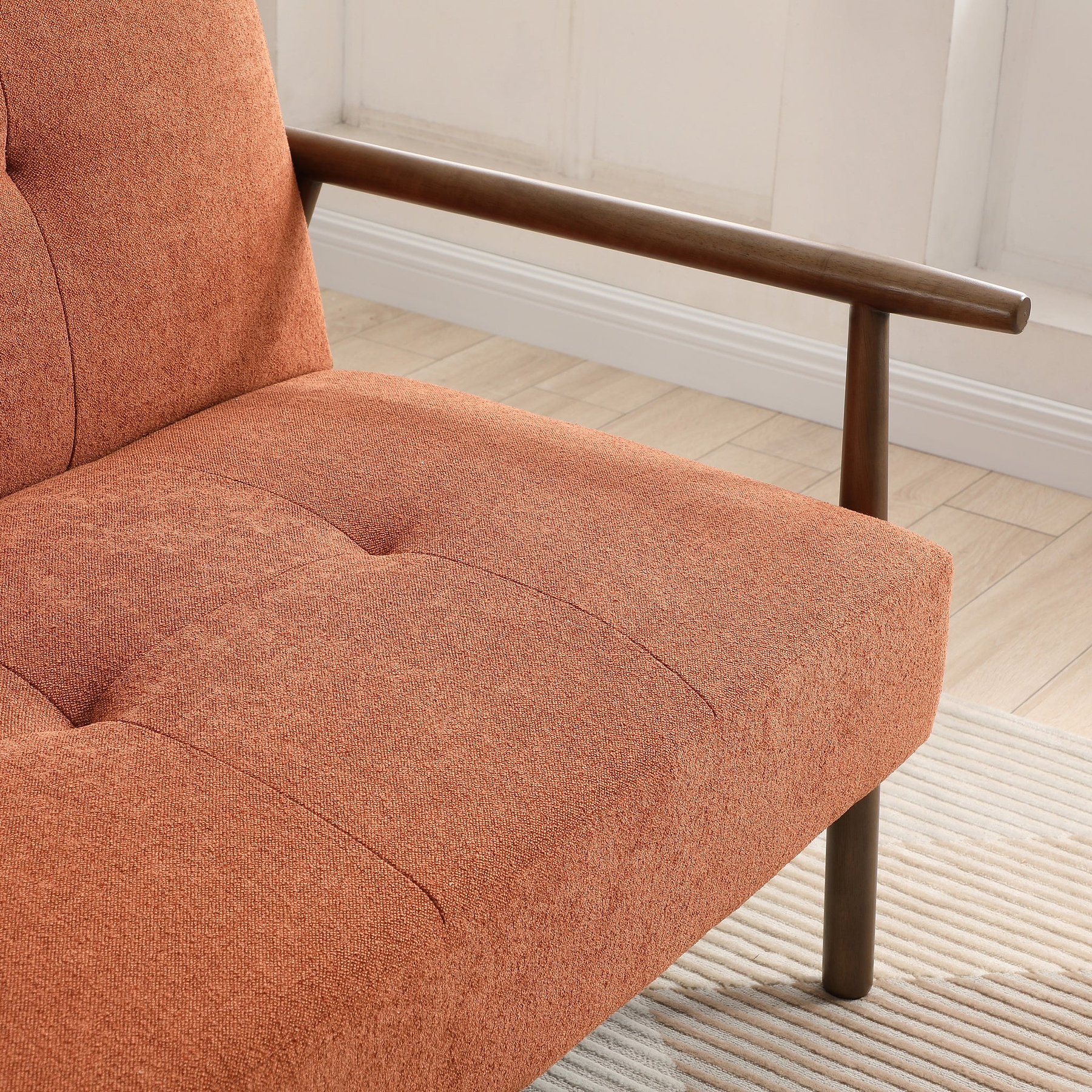 Frazier Button Back Sofa Bed Burnt Orange from Roseland Furniture