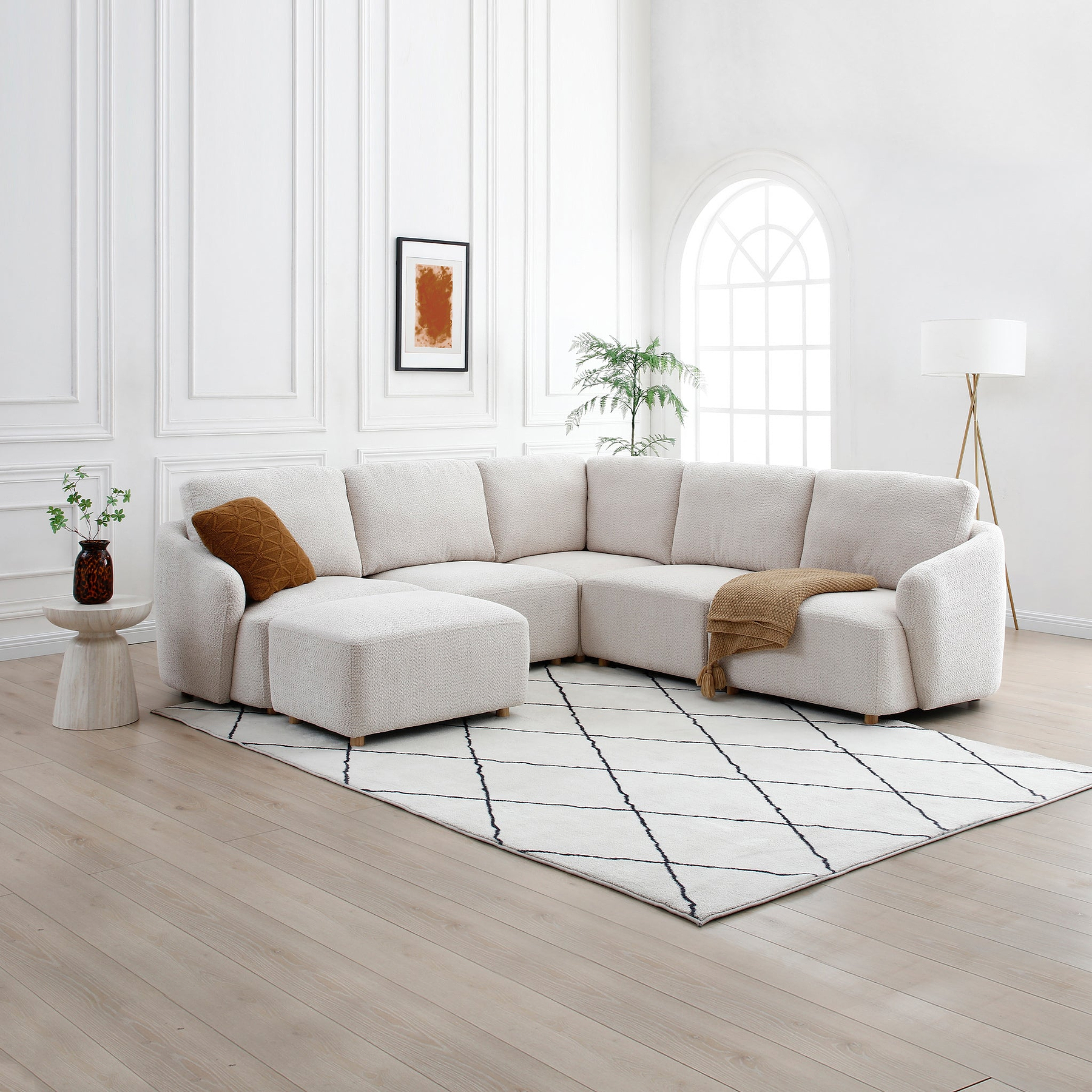 Fairfax Boucle Left Hand Facing Corner Lounge Chair from Roseland Furniture