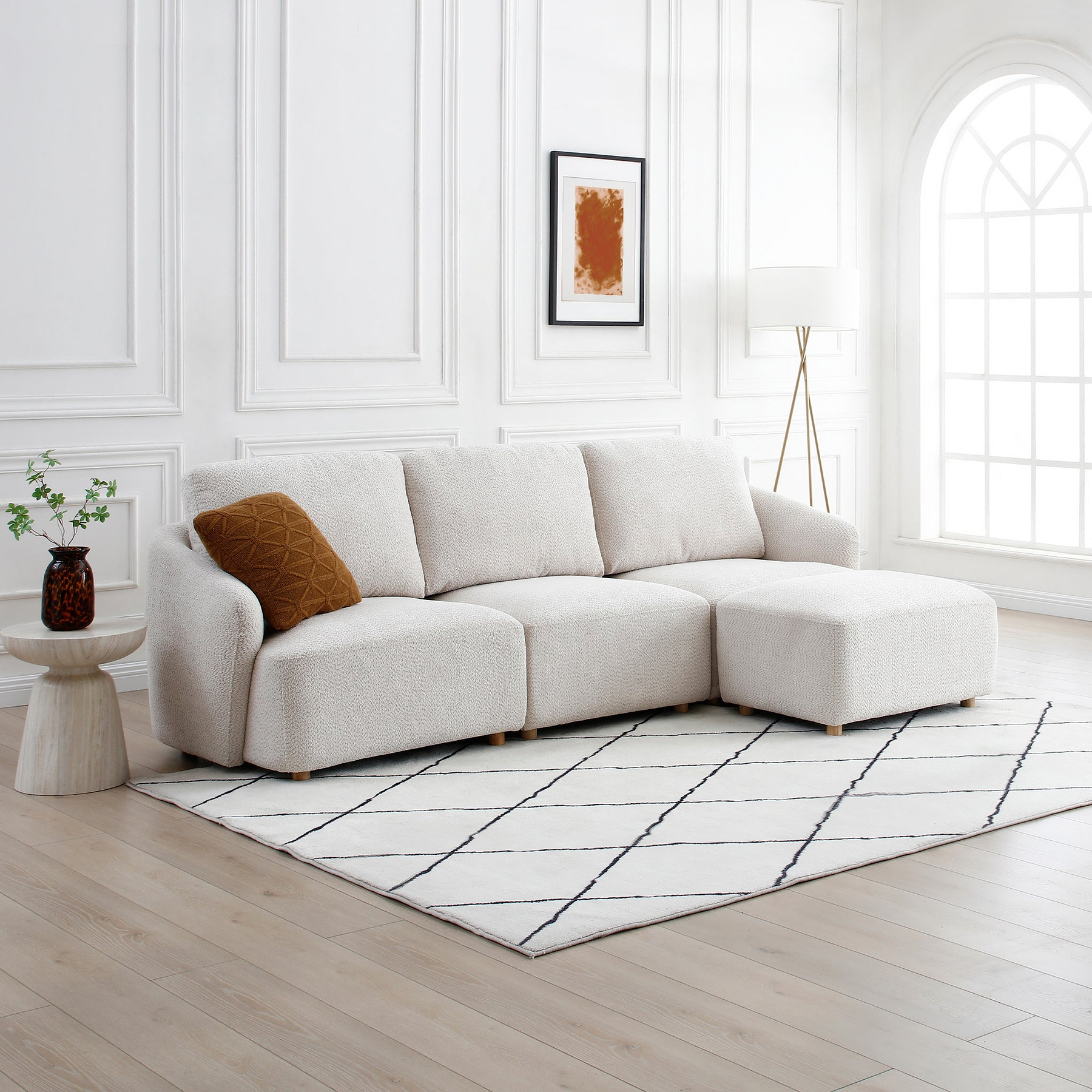 Fairfax Boucle Left Hand Facing Corner Lounge Chair from Roseland Furniture
