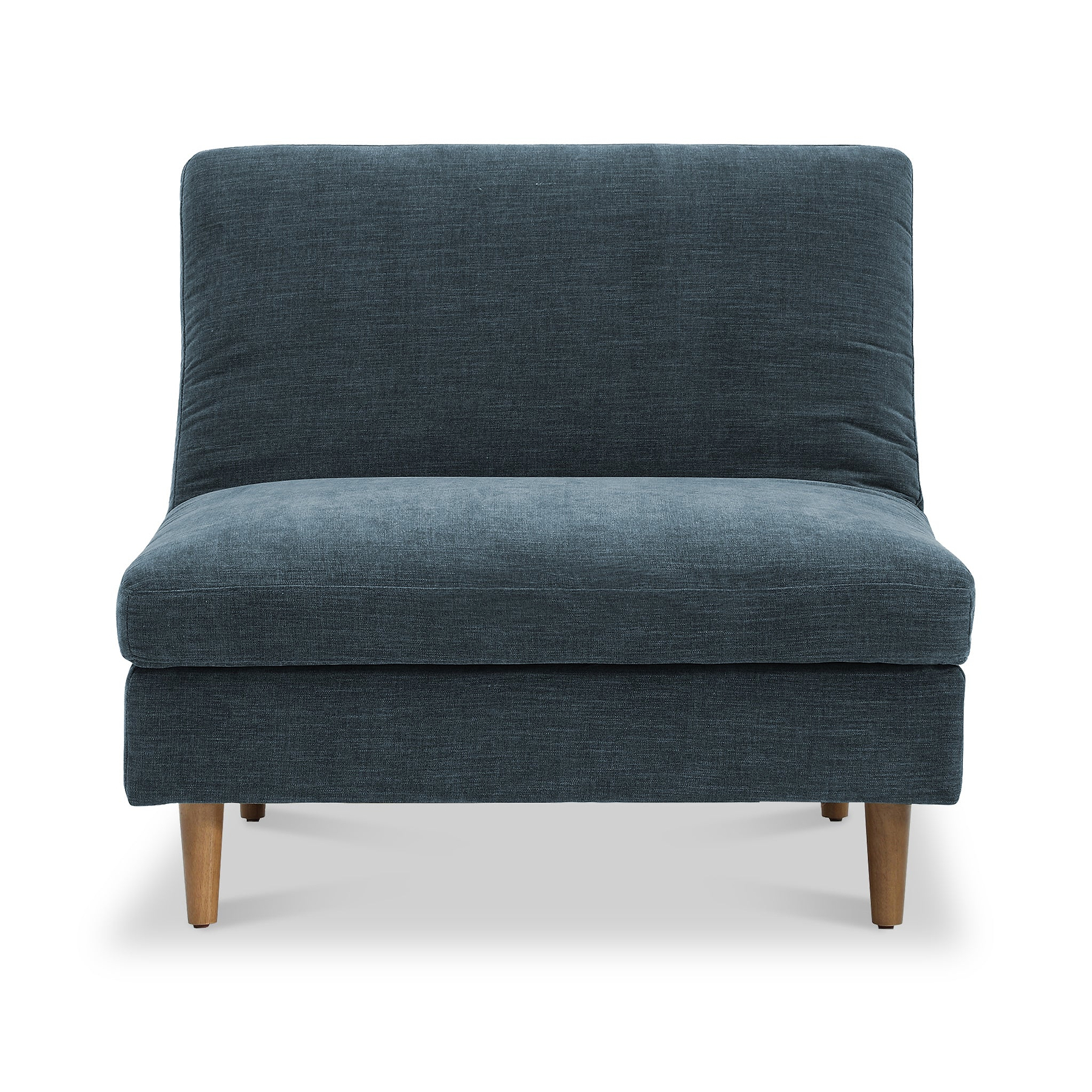 Carrington-chenille-click-clack-lounge-blue-chair from Roseland Furniture