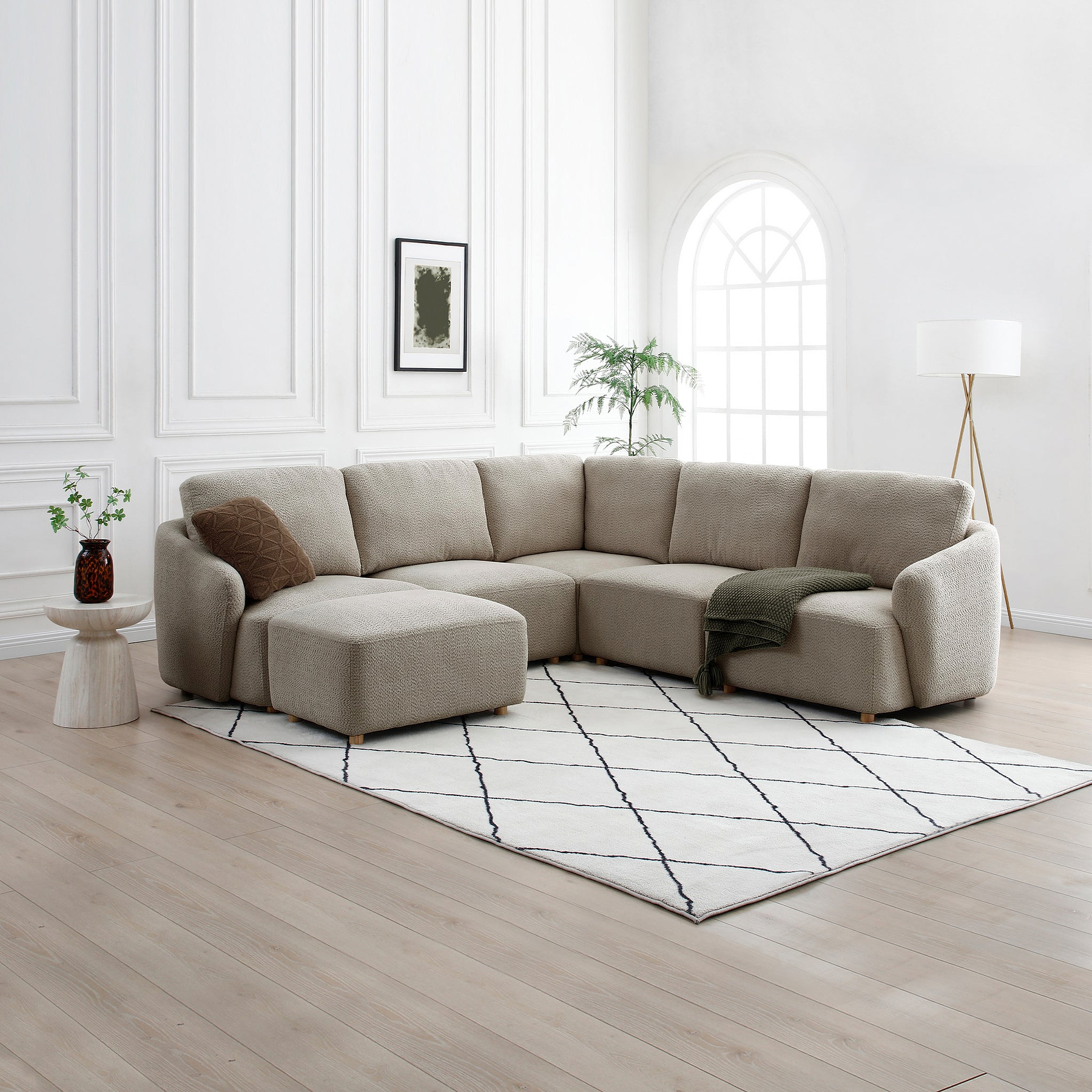 Fairfax Boucle Left Hand Facing Corner Lounge Chair from Roseland Furniture