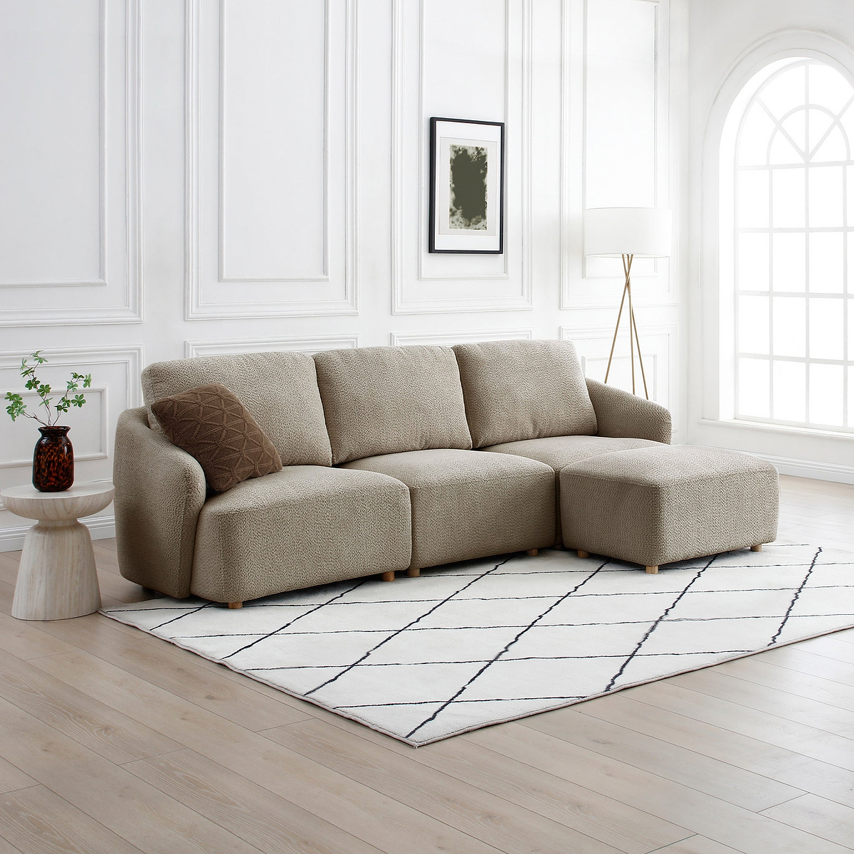 Fairfax Boucle Left Hand Facing Corner Lounge Chair from Roseland Furniture
