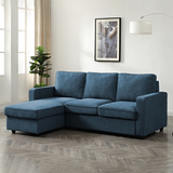 Soldier Blue 3 Seater Corner Chaise Sofa from Roseland Furniture