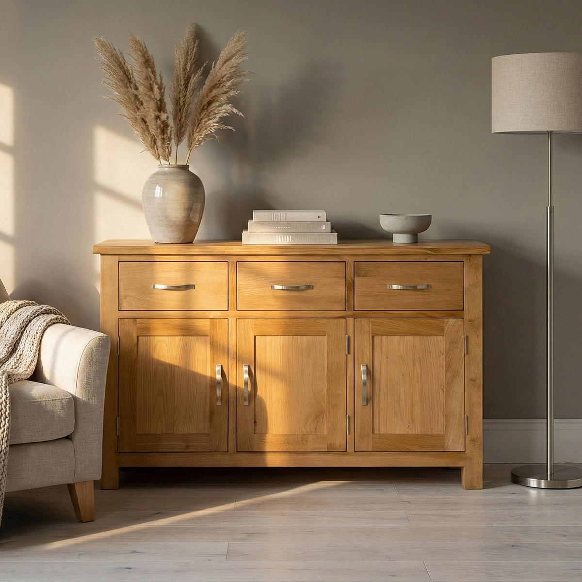 Newlyn Oak Large Sideboard from Roseland Furniture