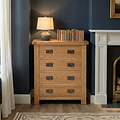 Zelah Oak 4 Drawer Chest by Roseland Furniture