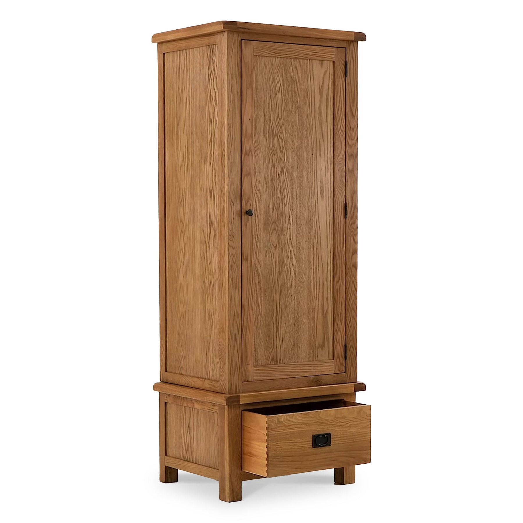 Zelah Oak Single Wardrobe with Drawer by Roseland Furniture
