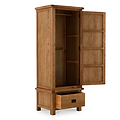 Zelah Oak Single Wardrobe with Drawer by Roseland Furniture