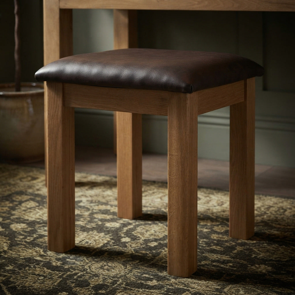 Zelah Oak Stool by Roseland Furniture