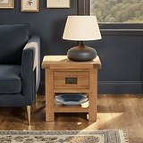 Zelah Oak Lamp Table with Drawer by Roseland Furniture