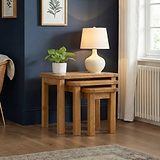 Zelah Oak Nest of Tables by Roseland Furniture